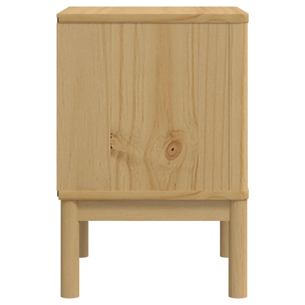 FLORO Bedside Cabinet, Solid Pine Wood, Wax Brown, 45x39x57 cm