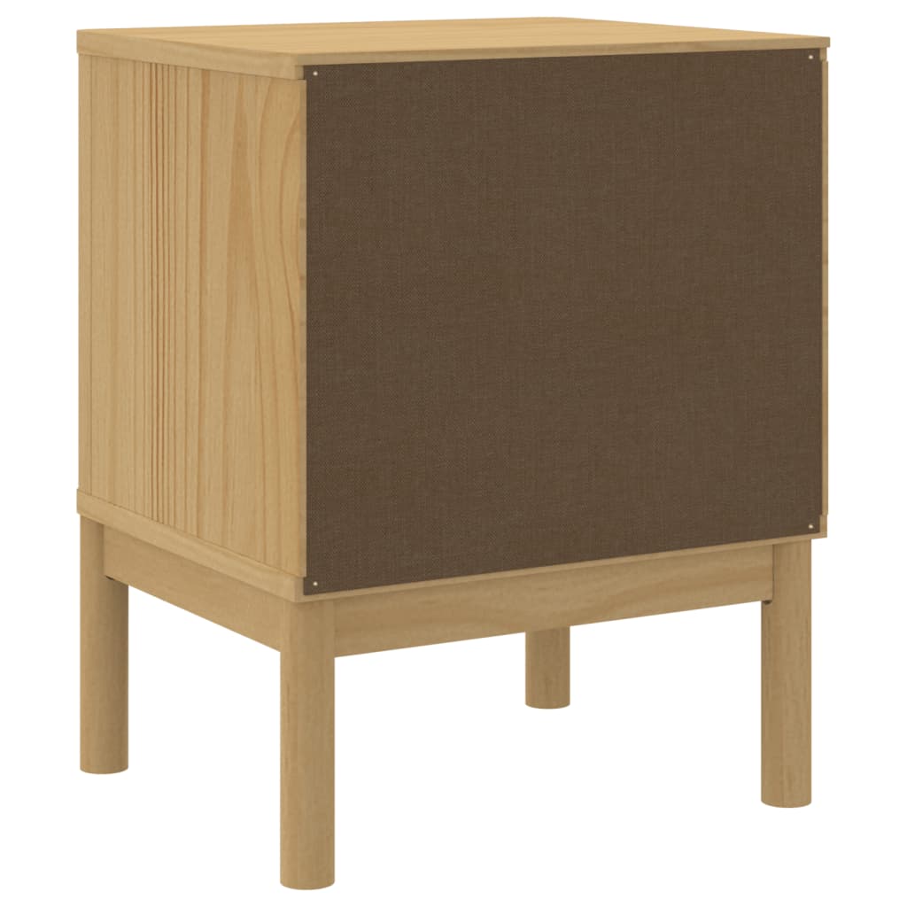 FLORO Bedside Cabinet, Solid Pine Wood, Wax Brown, 45x39x57 cm