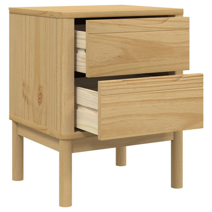 FLORO Bedside Cabinet, Solid Pine Wood, Wax Brown, 45x39x57 cm