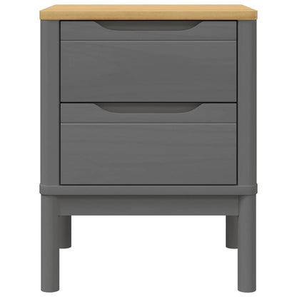 Solid Pine Bedside Cabinet FLORO in Grey, 45x39x57 cm