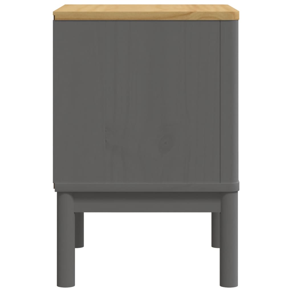 Solid Pine Bedside Cabinet FLORO in Grey, 45x39x57 cm