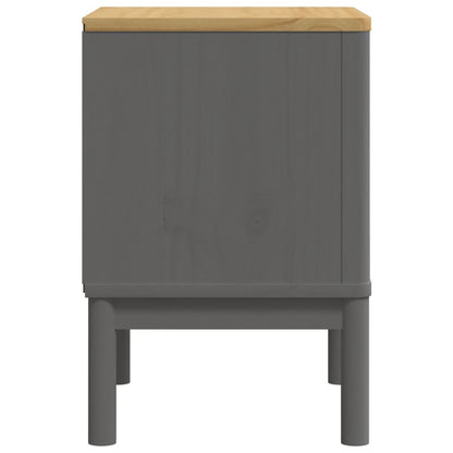 Solid Pine Bedside Cabinet FLORO in Grey, 45x39x57 cm