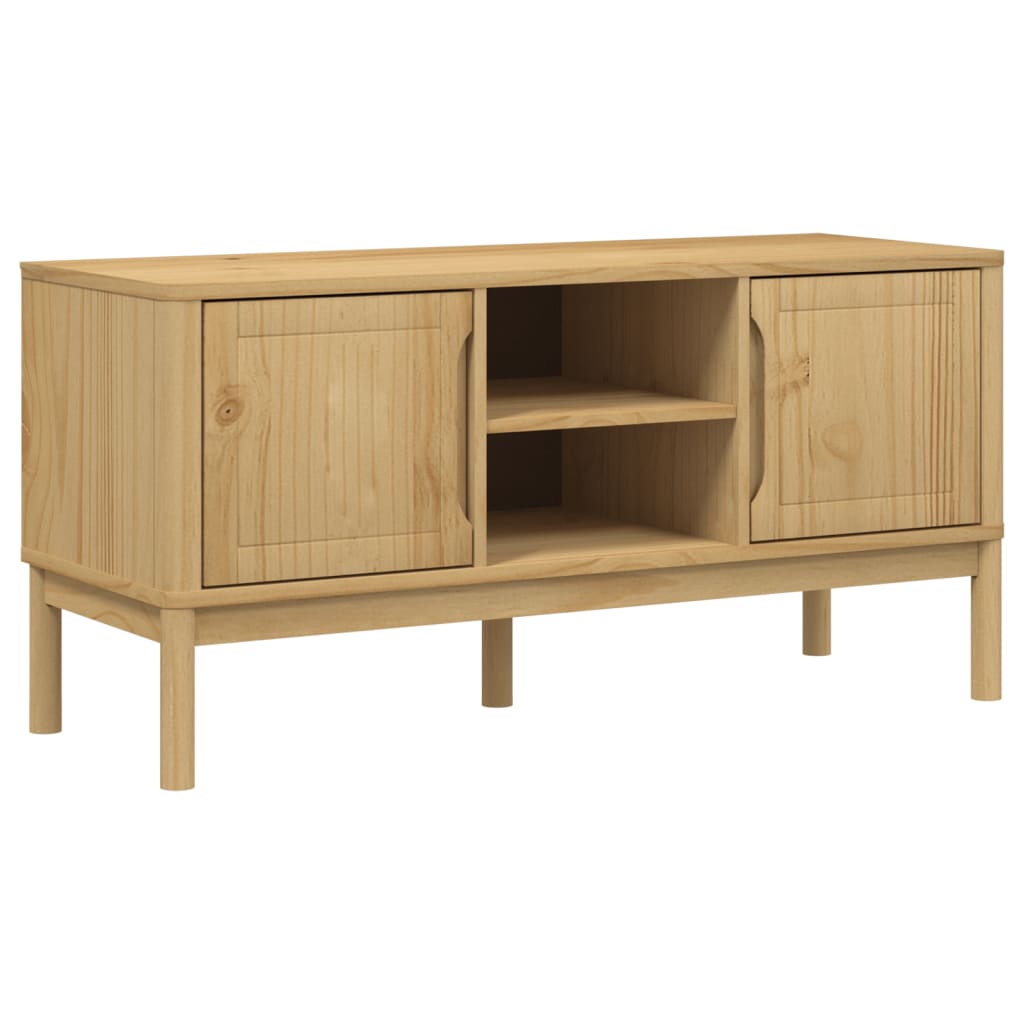 TV Cabinet FLORO Wax Brown 114x43x55 cm Solid Pine Wood