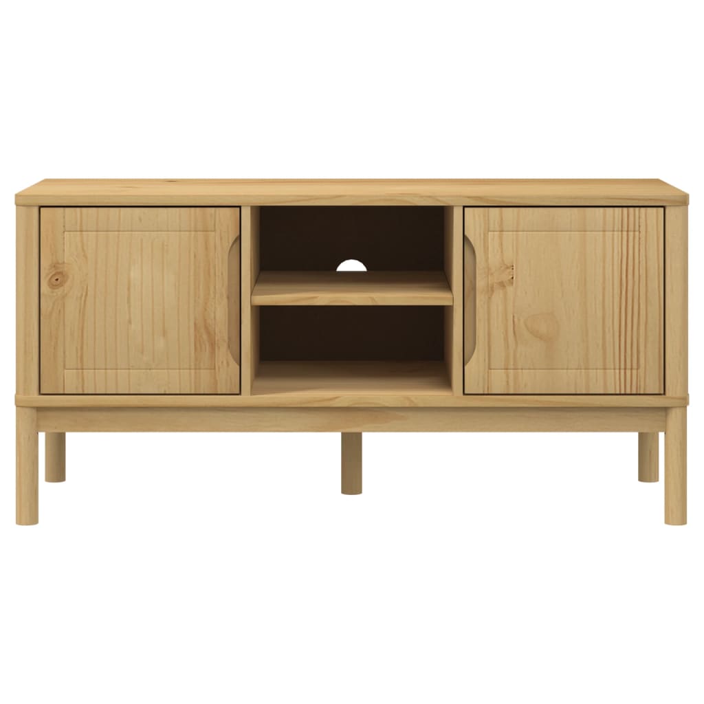 TV Cabinet FLORO Wax Brown 114x43x55 cm Solid Pine Wood