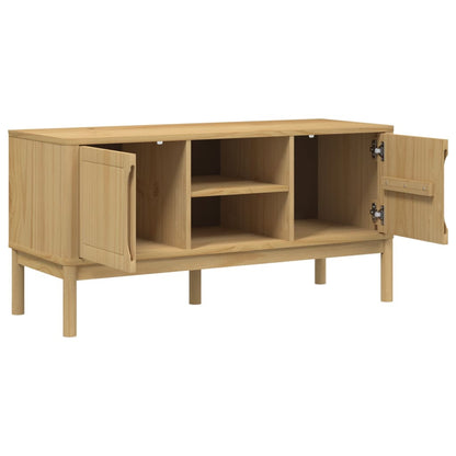TV Cabinet FLORO Wax Brown 114x43x55 cm Solid Pine Wood