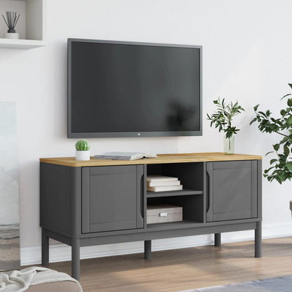 TV Cabinet FLORO Grey 114x43x55 cm Solid Pine Wood