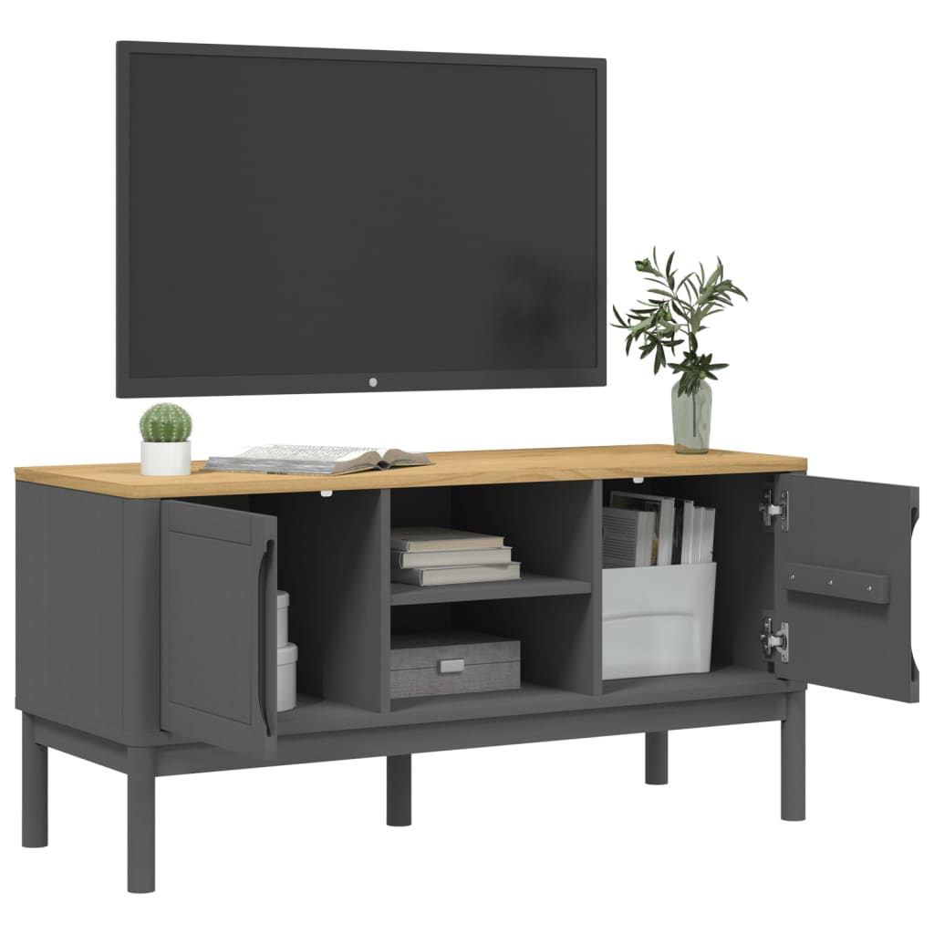 TV Cabinet FLORO Grey 114x43x55 cm Solid Pine Wood