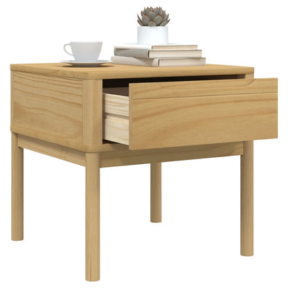 FLORO Solid Wood Pine Lamp Table, Wax Brown, 55x55x54 cm