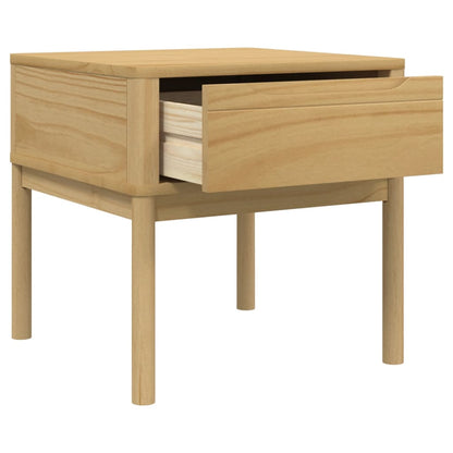 FLORO Solid Wood Pine Lamp Table, Wax Brown, 55x55x54 cm