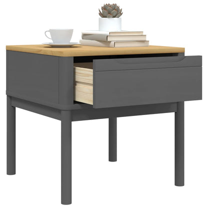 Solid Wood Grey Pine FLORO Lamp Table 55x55x54 cm