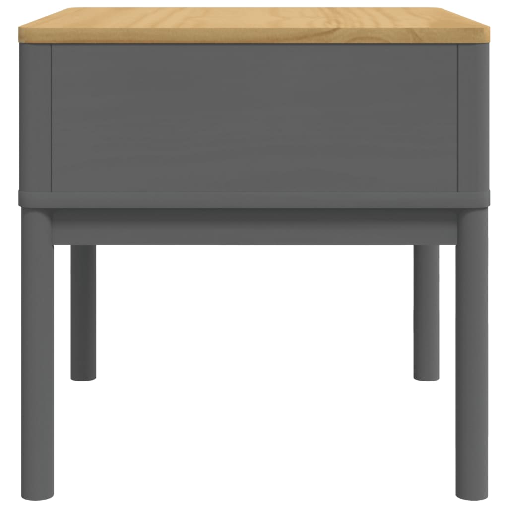 Solid Wood Grey Pine FLORO Lamp Table 55x55x54 cm
