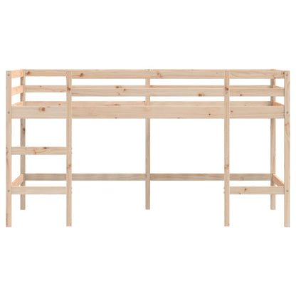Wooden Kids' Loft Bed with Ladder, 90x200 cm, Mattress Not Included