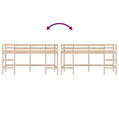Wooden Kids' Loft Bed with Ladder, 90x200 cm, Mattress Not Included