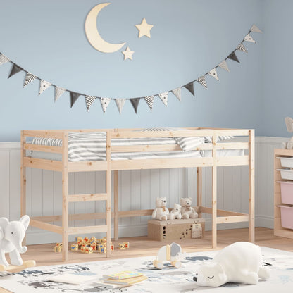 Wooden Kids' Loft Bed with Ladder, 90x200 cm, Mattress Not Included