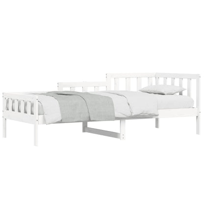 White Solid Pine Wood Day Bed Frame 80x200 cm - No Mattress
