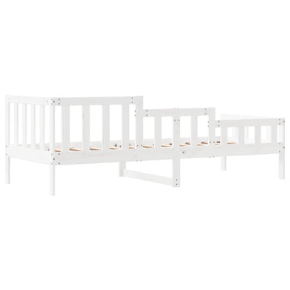 White Solid Pine Wood Day Bed Frame 80x200 cm - No Mattress