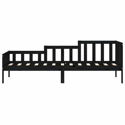 Solid Pine Day Bed Frame, 80x200 cm, Black - No Mattress Included