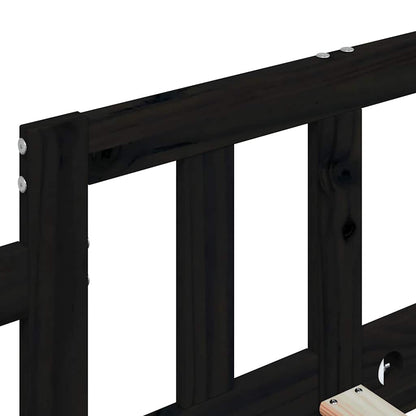 Solid Pine Day Bed Frame, 80x200 cm, Black - No Mattress Included