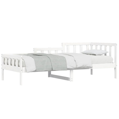 Solid Pine Day Bed Frame, White 90x200 cm, No Mattress