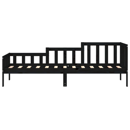 Black Solid Pine Day Bed Frame 90x190 cm - No Mattress Included