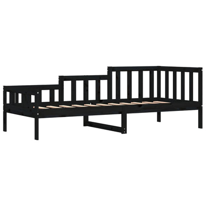 Black Solid Pine Day Bed Frame 90x190 cm - No Mattress Included