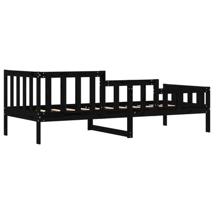 Black Solid Pine Day Bed Frame 90x190 cm - No Mattress Included