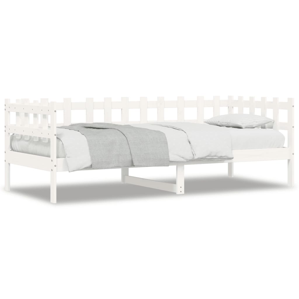 White Solid Pine Day Bed Frame 90x200cm - No Mattress Included