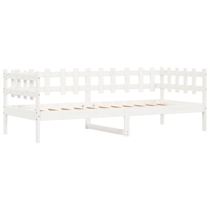 White Solid Pine Day Bed Frame 90x200cm - No Mattress Included