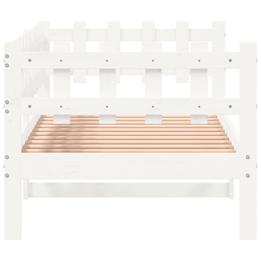 White Solid Pine Day Bed Frame 90x200cm - No Mattress Included