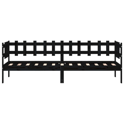 Solid Pine Day Bed Frame 90x200 cm - Black (No Mattress)