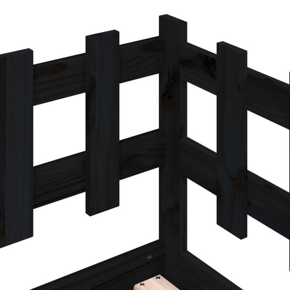 Solid Pine Day Bed Frame 90x200 cm - Black (No Mattress)