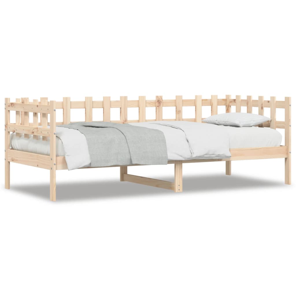 Solid Pine Day Bed Frame, No Mattress, 90x190 cm, Single Size