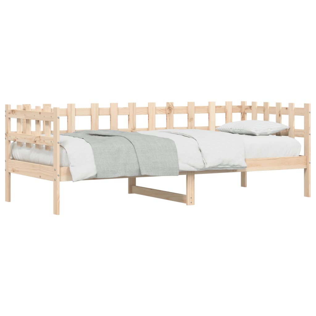 Solid Pine Day Bed Frame, No Mattress, 90x190 cm, Single Size