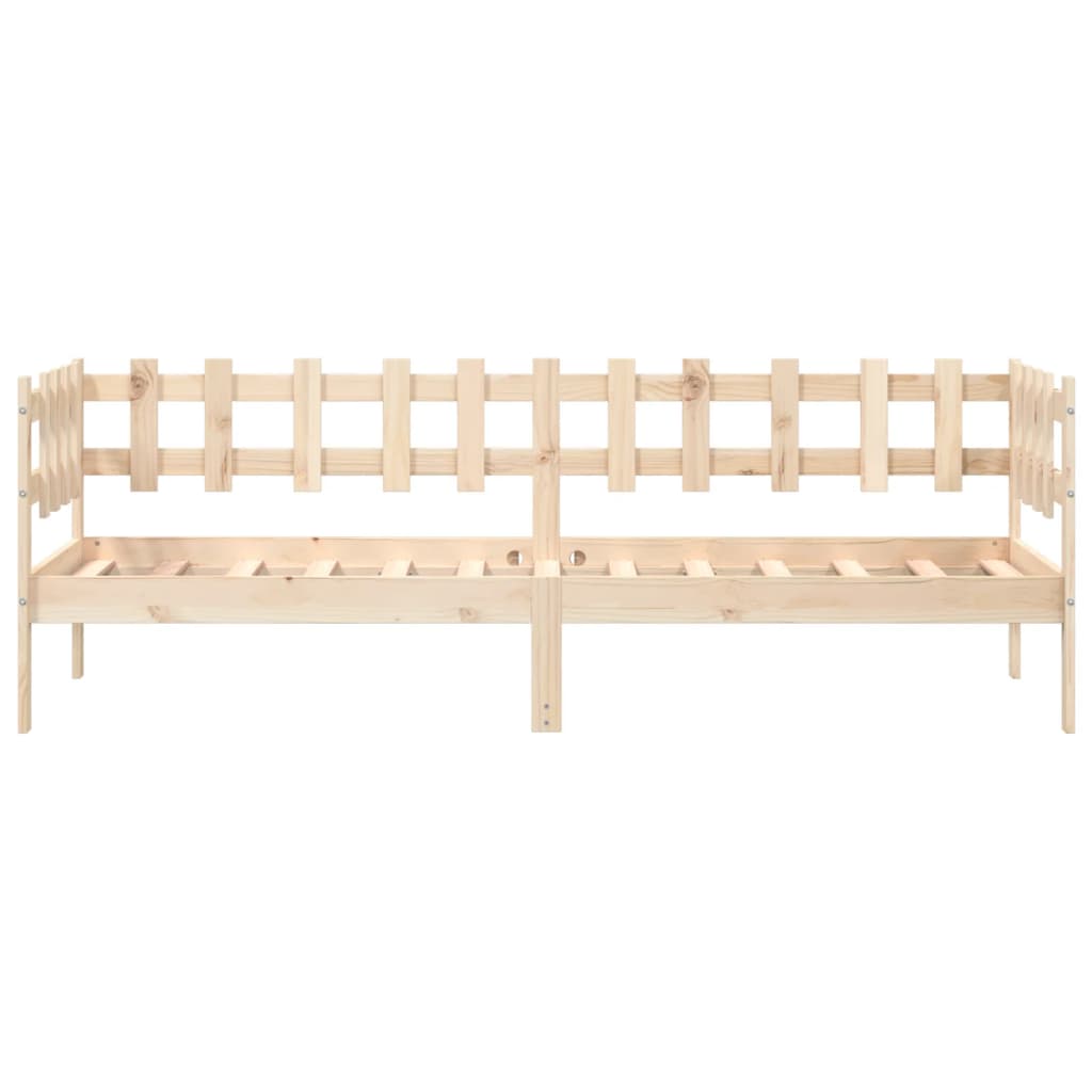 Solid Pine Day Bed Frame, No Mattress, 90x190 cm, Single Size