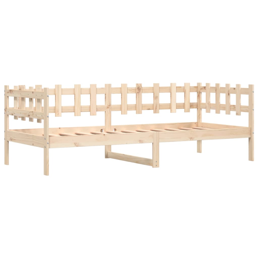 Solid Pine Day Bed Frame, No Mattress, 90x190 cm, Single Size