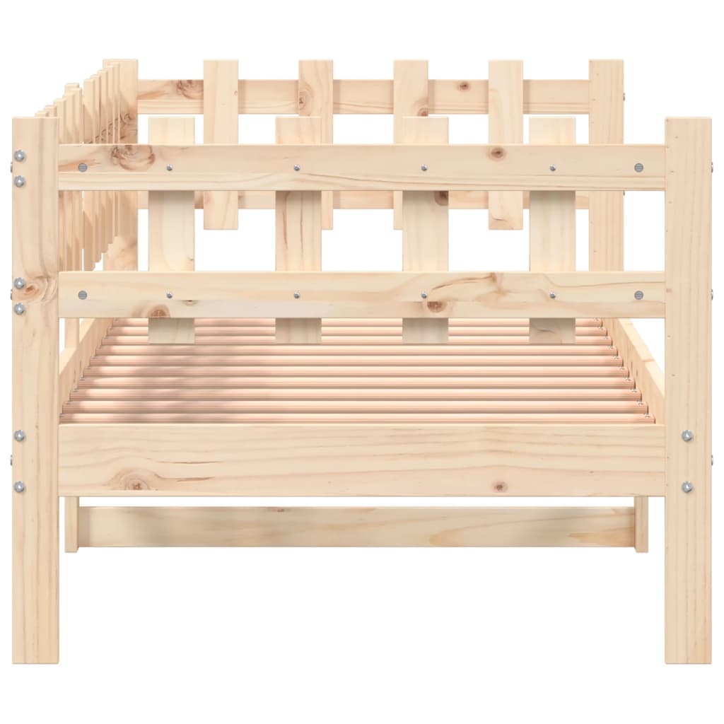 Solid Pine Day Bed Frame, No Mattress, 90x190 cm, Single Size