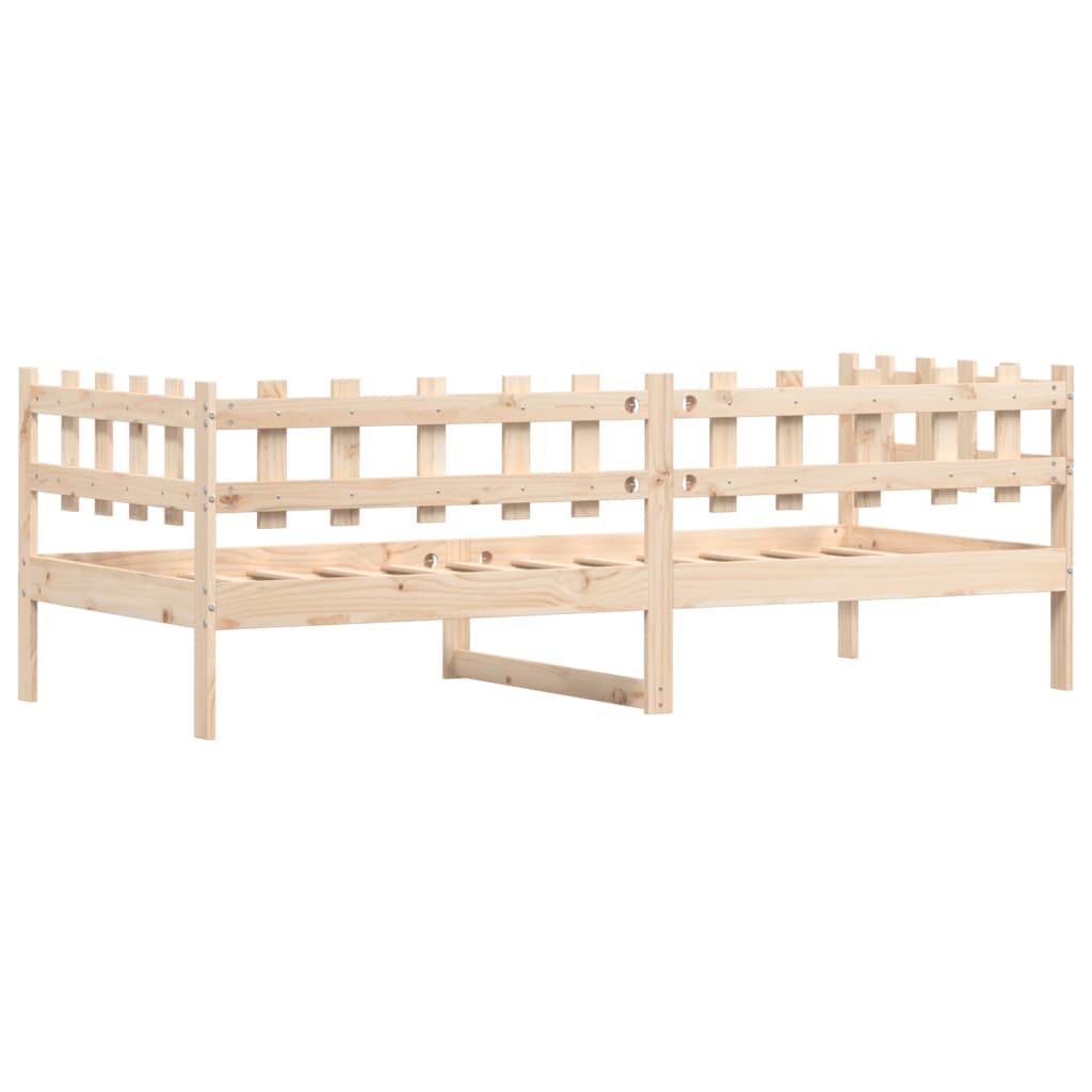 Solid Pine Day Bed Frame, No Mattress, 90x190 cm, Single Size