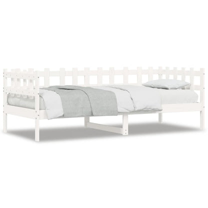 Solid Pine Wood Day Bed - White 90x190 cm - No Mattress Included