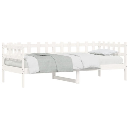 Solid Pine Wood Day Bed - White 90x190 cm - No Mattress Included
