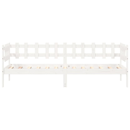 Solid Pine Wood Day Bed - White 90x190 cm - No Mattress Included