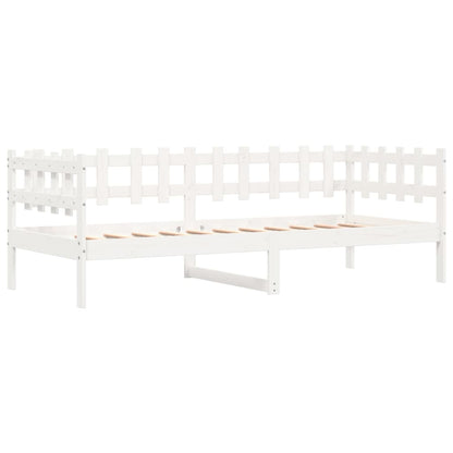 Solid Pine Wood Day Bed - White 90x190 cm - No Mattress Included
