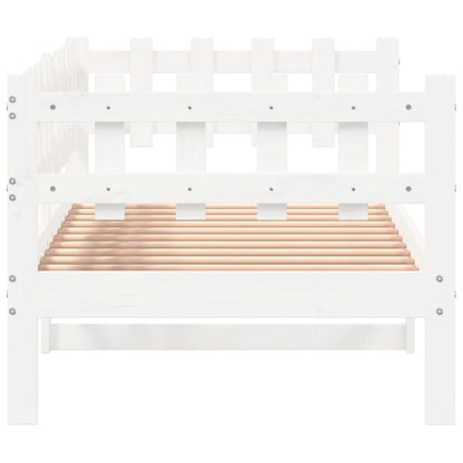 Solid Pine Wood Day Bed - White 90x190 cm - No Mattress Included
