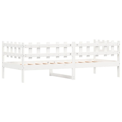 Solid Pine Wood Day Bed - White 90x190 cm - No Mattress Included