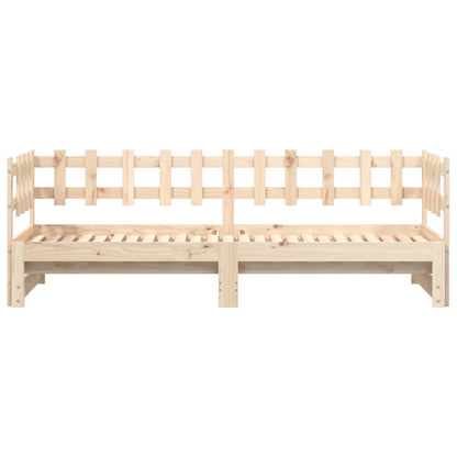 Solid Wood Pull-Out Day Bed Frame - No Mattress, 2x(80x200) cm