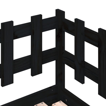 Solid Wood Pull-Out Day Bed Black 160x200 cm (No Mattress)