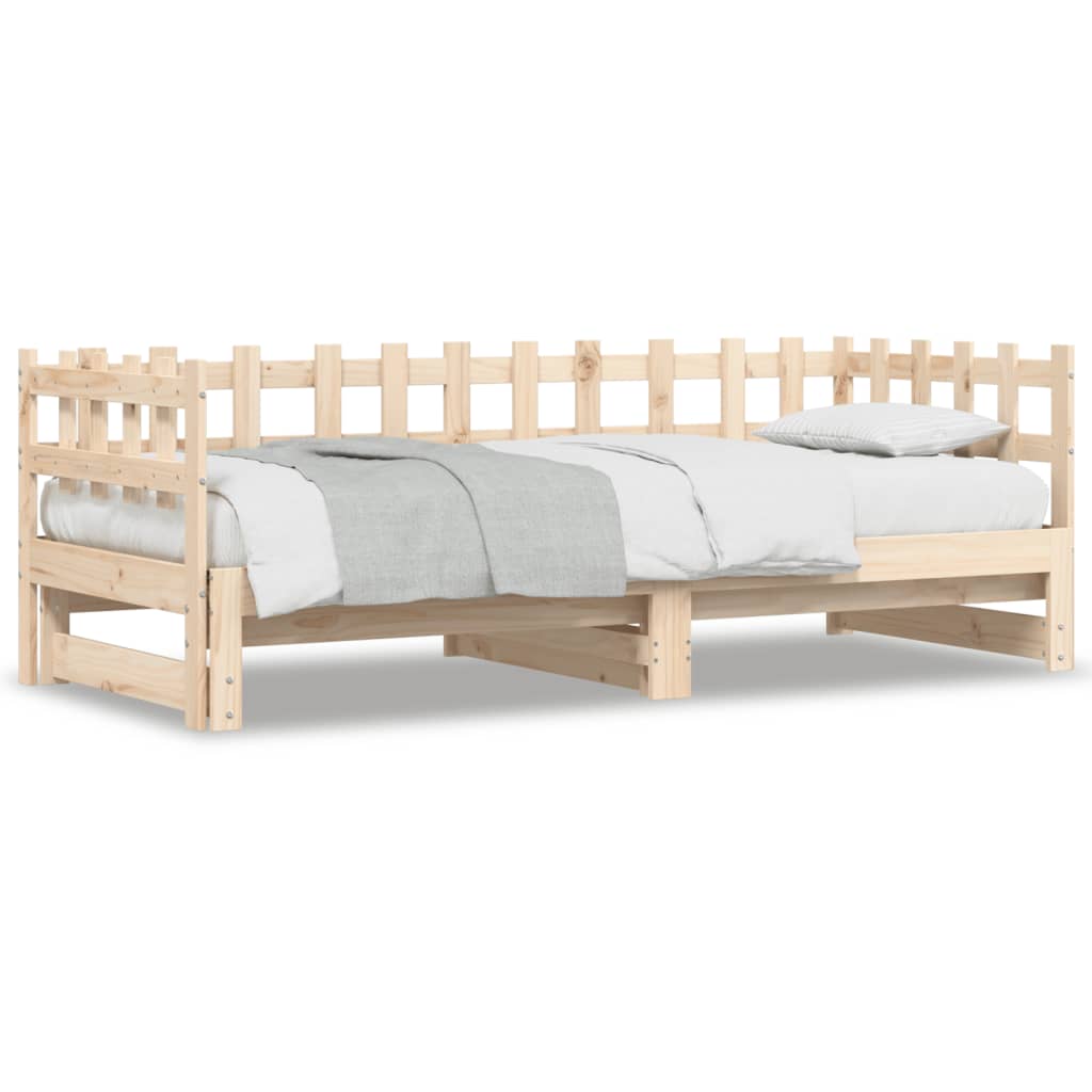 Solid Wood Pull-out Day Bed 2x(90x200) cm - No Mattress Included