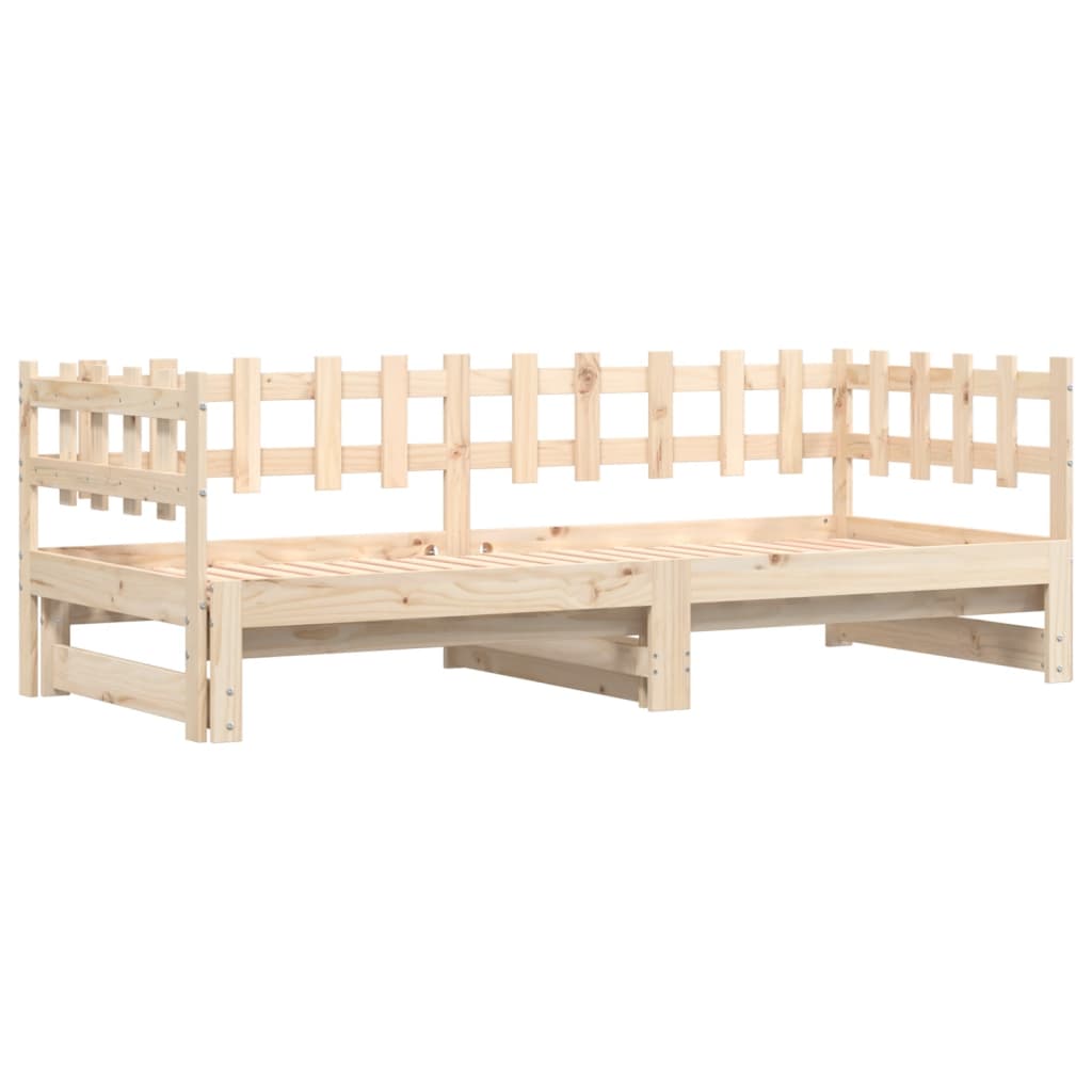 Solid Wood Pull-out Day Bed 2x(90x200) cm - No Mattress Included