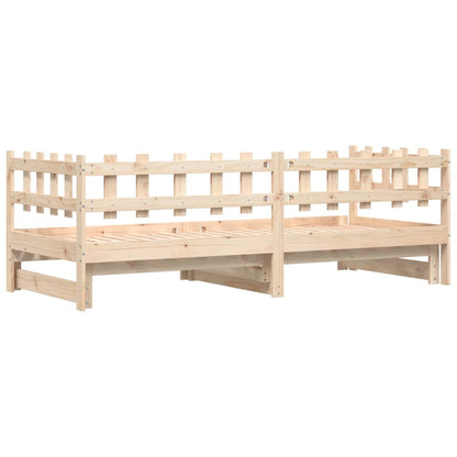 Solid Wood Pull-out Day Bed 2x(90x200) cm - No Mattress Included