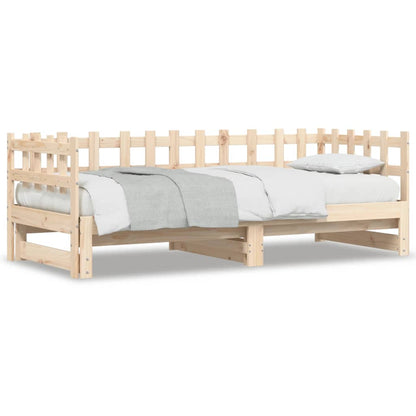 Solid Wood Pull-out Day Bed Frame - Fits 2x(90x190) cm Mattresses