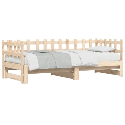 Solid Wood Pull-out Day Bed Frame - Fits 2x(90x190) cm Mattresses